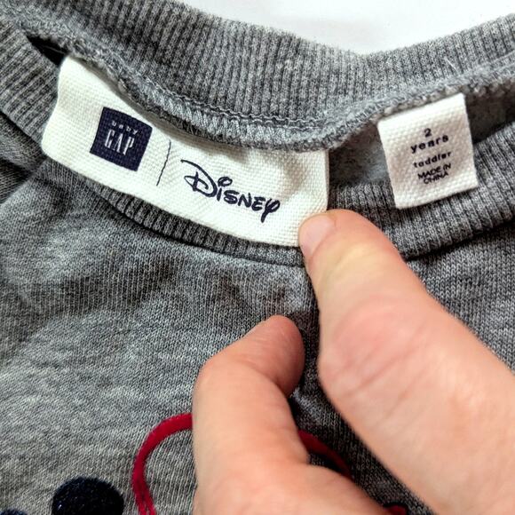 babyGap + Disney Mickey & Minnie Mouse Love Sweatshirt Dress | Toddler Girls 2T - Picture 8 of 9